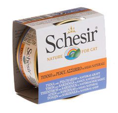 24058_Vlazna hrana za macke SCHESIR Tunjevina i Sardina Natural 70gr