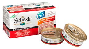 24068_Vlazna hrana za macke Schesir multipack tuna i gambori 6x50gr