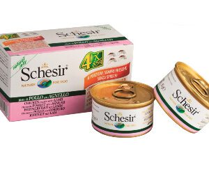 50015_Vlazna hrana za pse Schesir Multipac Dog pile i jagnje4x85gr